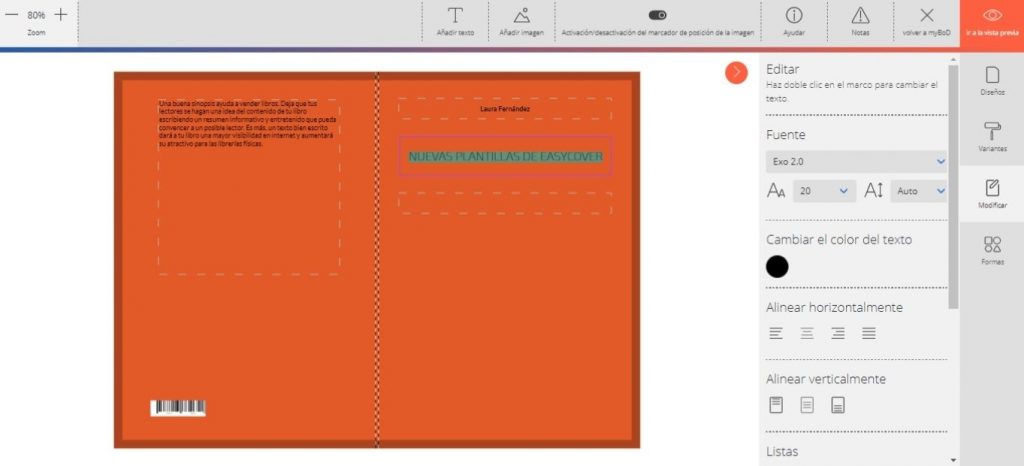 BoD Blog cómo hacer una portada de un libro con easyCOVER diseño propio fuente